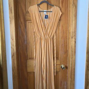 Caution To The Wind Yellow Striped Jumpsuit